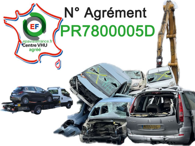 centre VHU Agréé: Mise à la casse et destruction véhicule